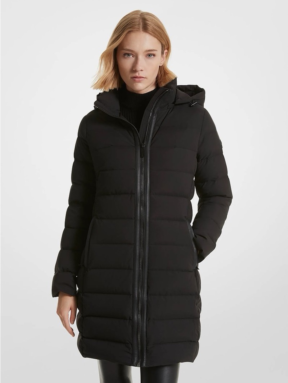 Michael Kors Black Women's Black Puffer Coat with Hood size small